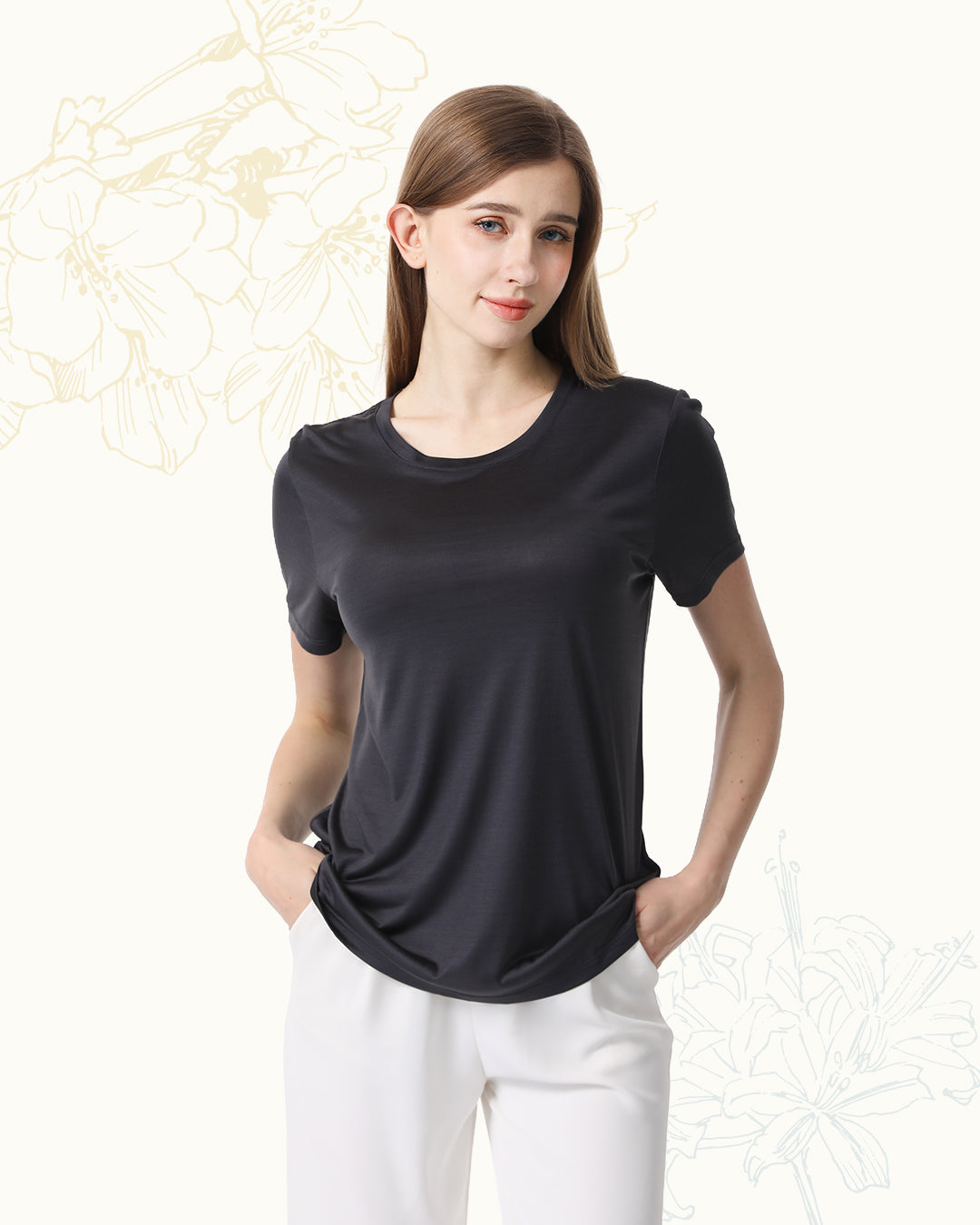 Washable Silk Jersey T-Shirt