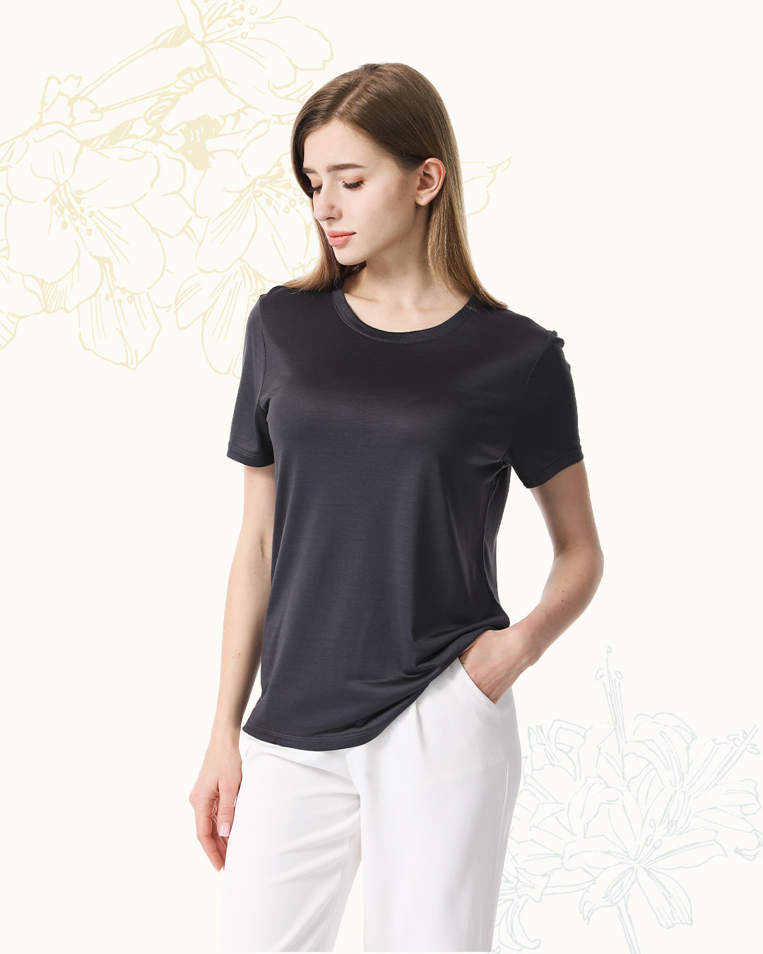 Washable Silk Jersey T-Shirt